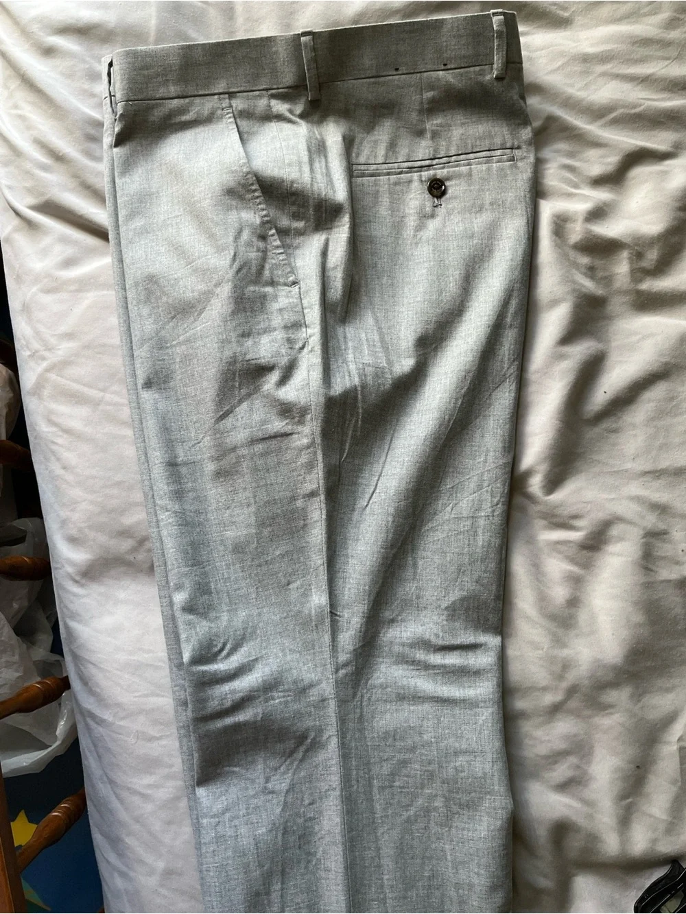 Tasso Elba Light Gray Flat-Front Dress Pants